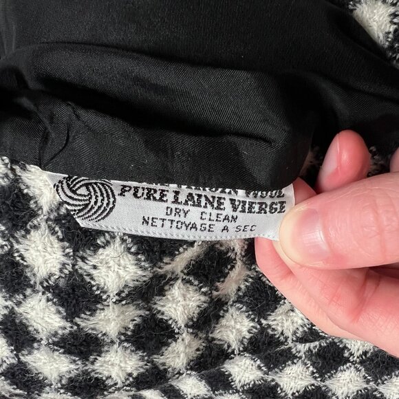 Vintage Wool Knit Blazer Check Plaid Oversized Relaxed Fit Preppy Jacket Coat - Picture 7 of 8